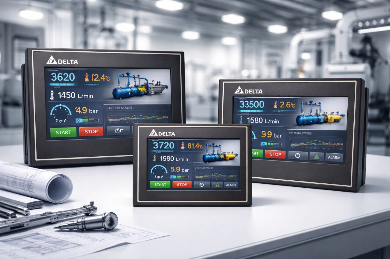 معرفی سری HMI دلتا DOP-100 | نسل جدید صفحات لمسی صنعتی Delta